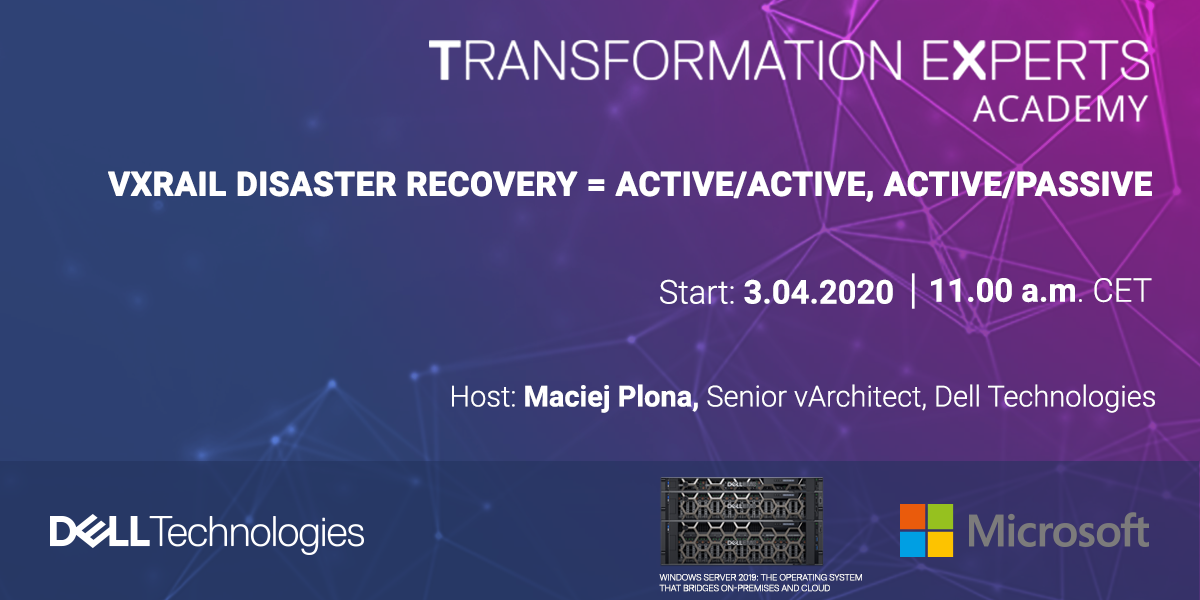 Webinar: VxRail Disaster Recovery = active/active, active/passive (ENG)